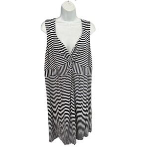 Style & Co Women's 3X Striped Nautical‎ Sleeveless Midi Dress Stretch Comfort